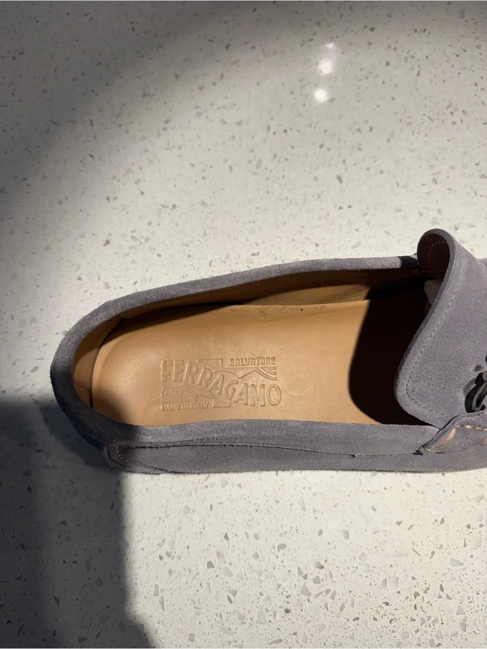 Men's Suede Gray Ferragamo Loafers